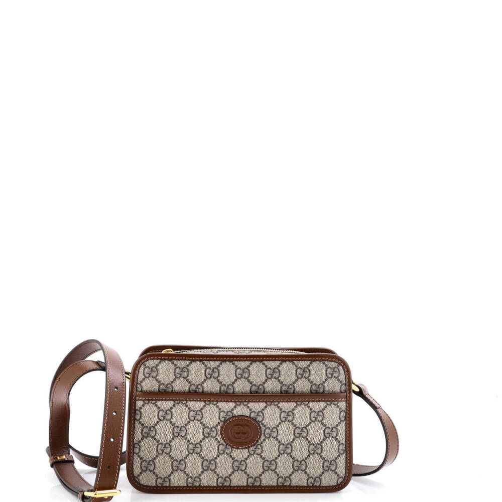 Gucci Mini Interlocking G Patch Camera Bag Gg Coa… - image 1